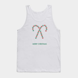 Made of paw prints christmas candy paw print green and red Tank Top